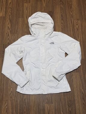The North Face HyVent Women’s White Waterproof Rain Jacket XS Lightweight Hooded
